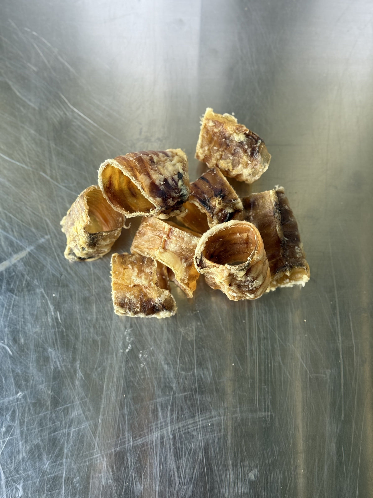 Beef Trachea Bites Dog Treats — the treats, shown loose (1 of 2)