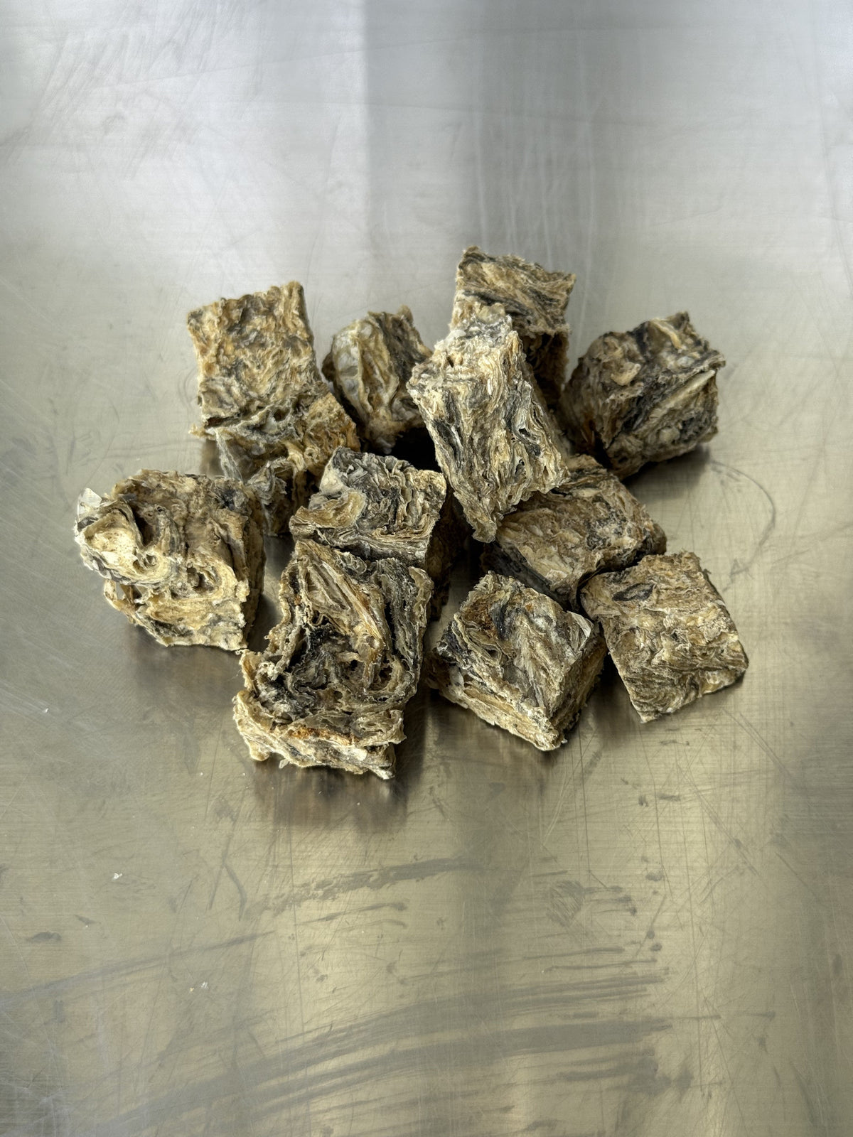 Fish Chunks Dog Treats — the treats, shown loose (1 of 2)